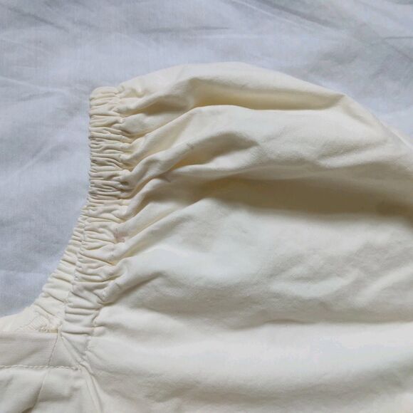 DKNY Milkmaid Style Cottage Core Ivory Peasant Blouse Puff Sleeve Womens Small - Picture 5 of 11